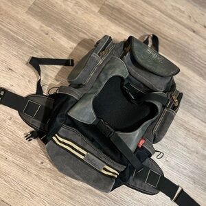 Diesel Gorpcore Multi-Pocket Leather and Canvas Utility Backpack / Hiking Bag